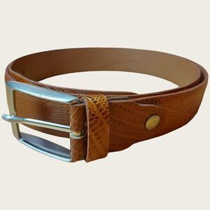 Bench Craft Brown Reptile Leather Belt